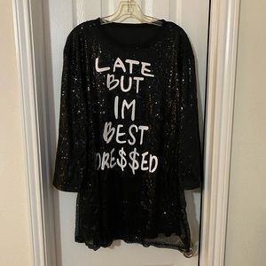 Black sequin dress